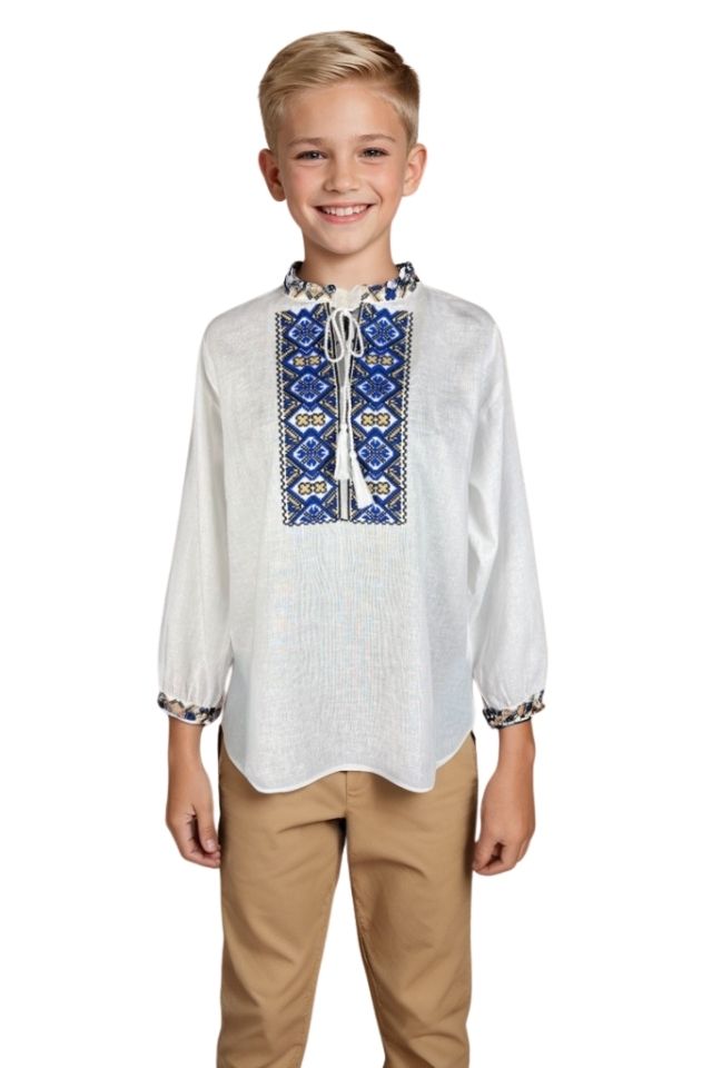 Bluza baieti CPB alb/albastru