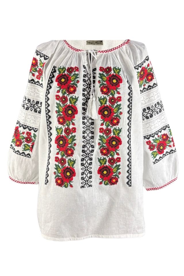 Bluza dama tip ie D24, alb pur/negru