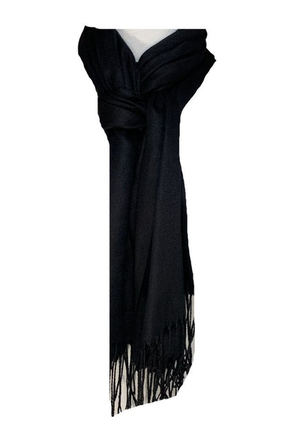 Esarfa tip sal din casmir, negru
