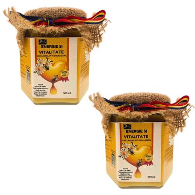 Miere DAC shop cu 16 ingrediente naturale, energizanta, 2 x 500g