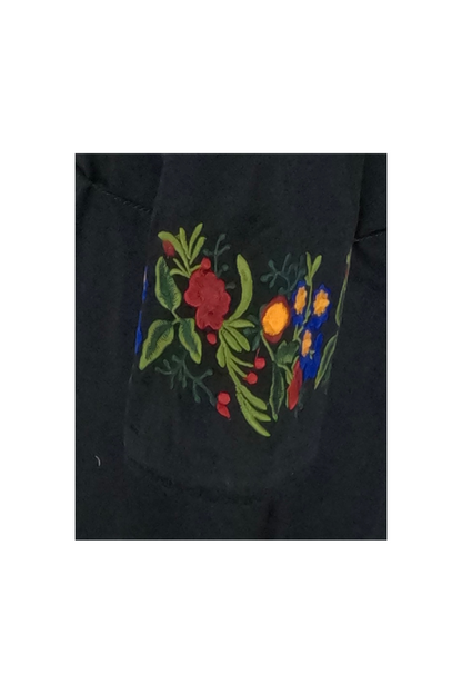 Rochie traditionala dama R, negru/rosu