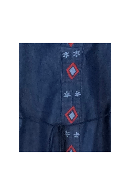 Rochie traditionala dama R, albastru/rosu