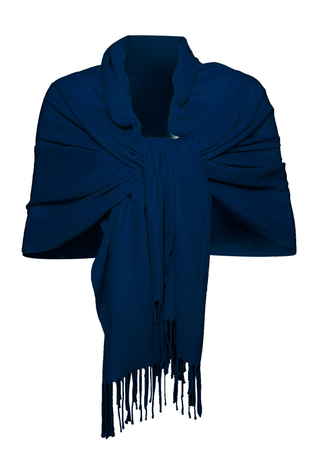 Esarfa tip sal din casmir, bleumarin