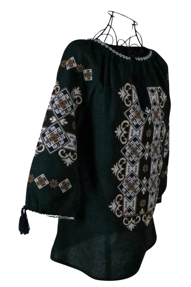Bluza tip ie dama B2, verde/maro