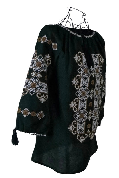 Bluza tip ie dama B2, verde/maro