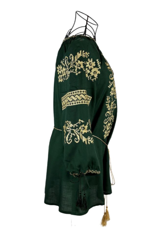 Bluza tip ie dama R24, verde/auriu