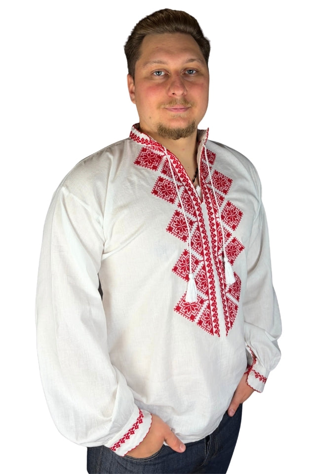Ie barbati IU26 alb/rosu