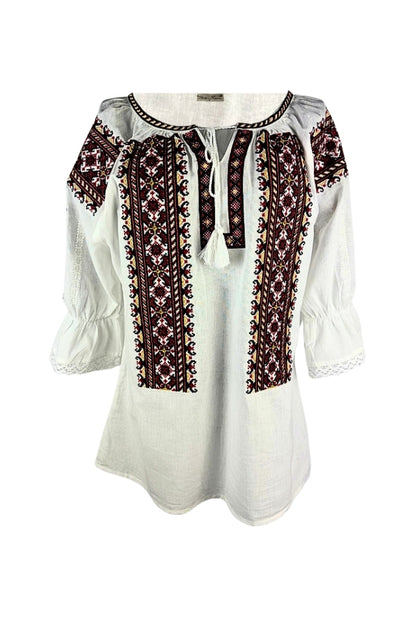 Bluza dama O26F alb/rosu
