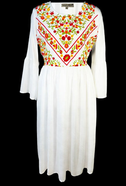 Rochie dama casual RD2, alb/portocaliu