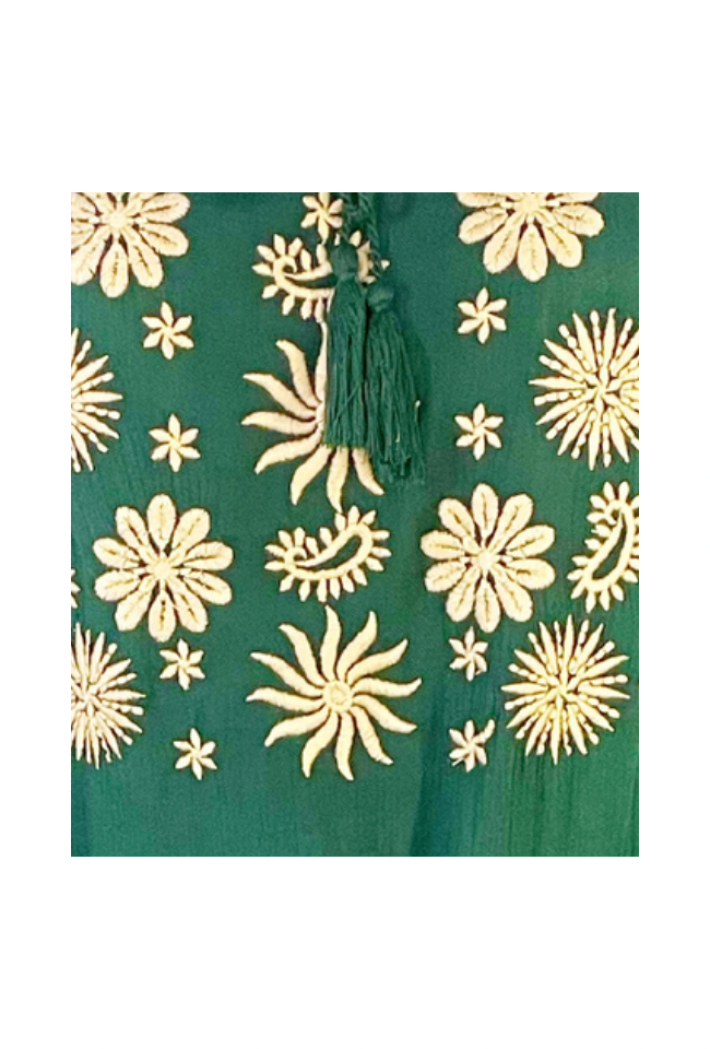 Rochie dama casual, verde/crem
