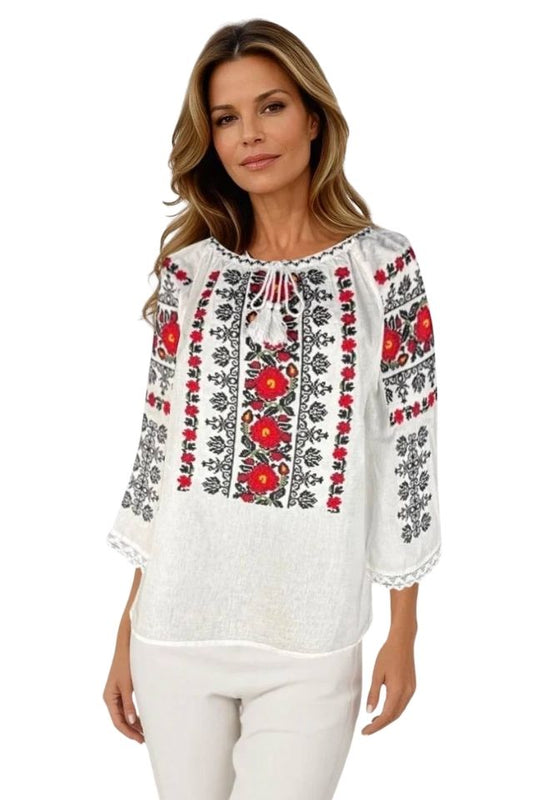 Bluza dama tip ie 257 alb/galben