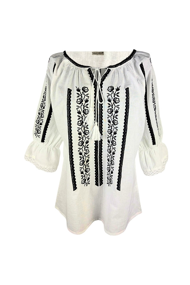Bluza dama O26F alb/negru