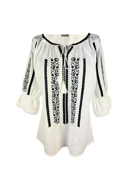 Bluza dama O26F alb/negru