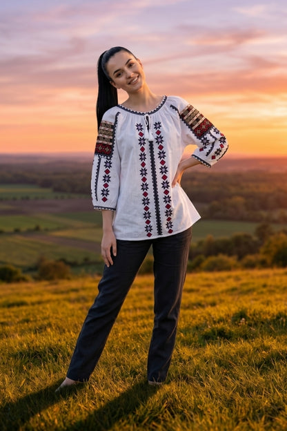 Bluza dama 2IU26 alb/mov
