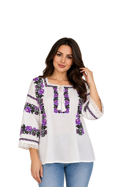 Bluza dama SE26F alb/mov