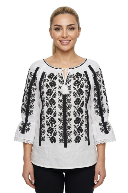 Bluza dama A26 alb/negru