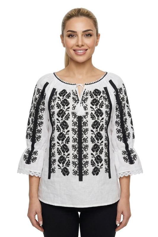 Bluza dama A26 alb/negru