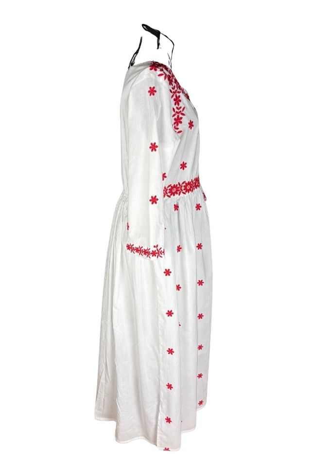 Rochie dama S25 alb/rosu