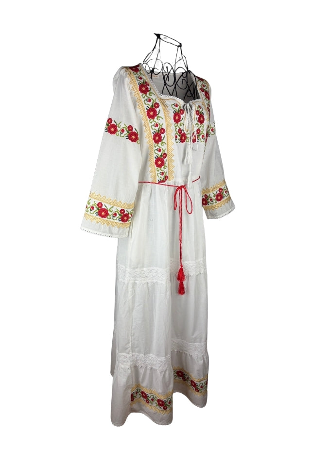 Rochie dama IL26 alb/verde