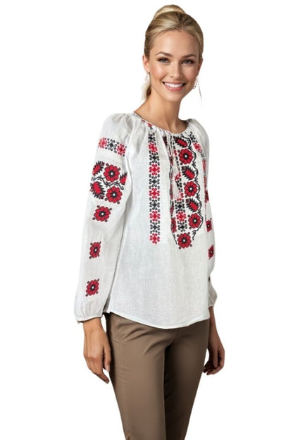 Bluza dama tip ie I26 alb/negru mahon