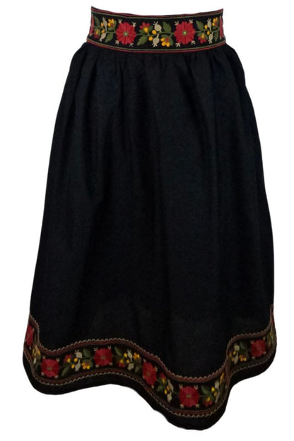 Fusta dama traditionala, negru/verde