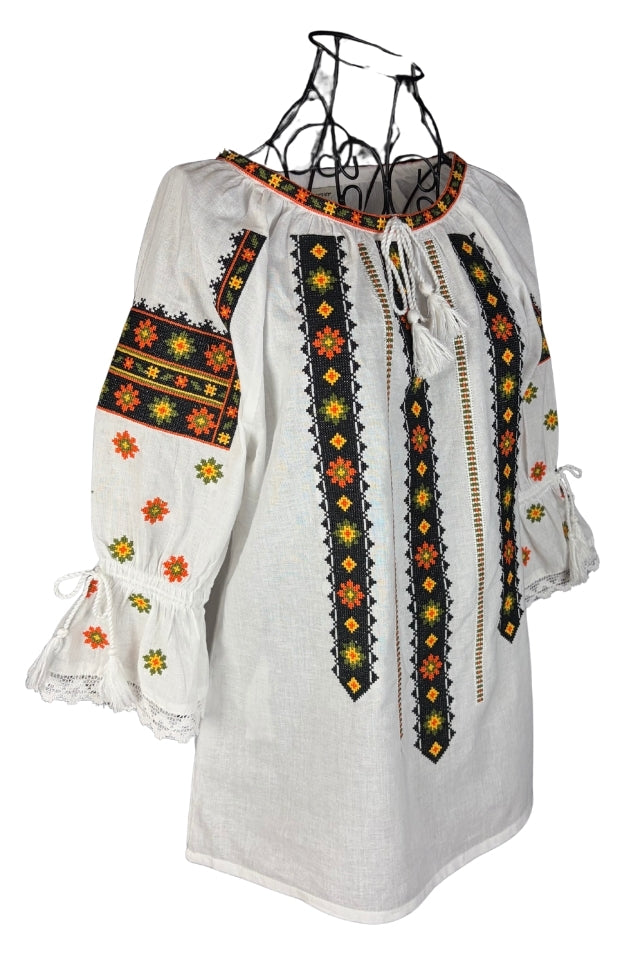 Bluza dama 2IU26 alb/portocaliu