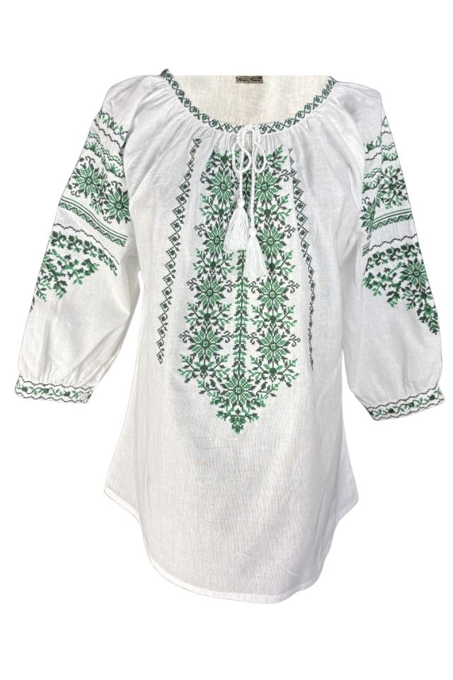 Bluza dama M26 alb/verde