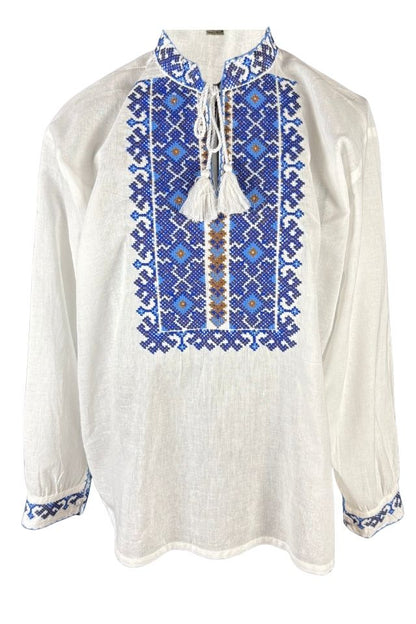 Bluza baieti CB126 alb/albastru