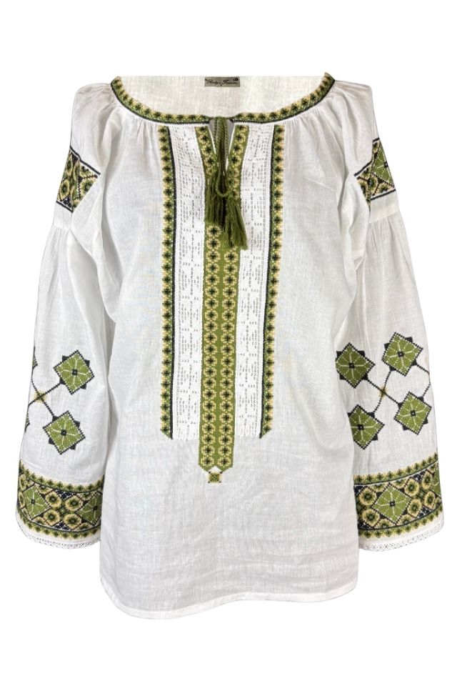 Bluza dama tip ie I26 alb/olive