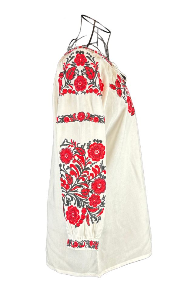 Bluza tip ie dama R25 alb crystal/rosu