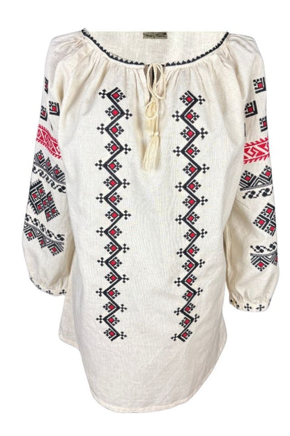 Bluza dama A26 bej/rosu