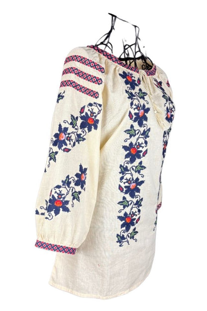 Bluza dama tip ie R256  bej/albastru