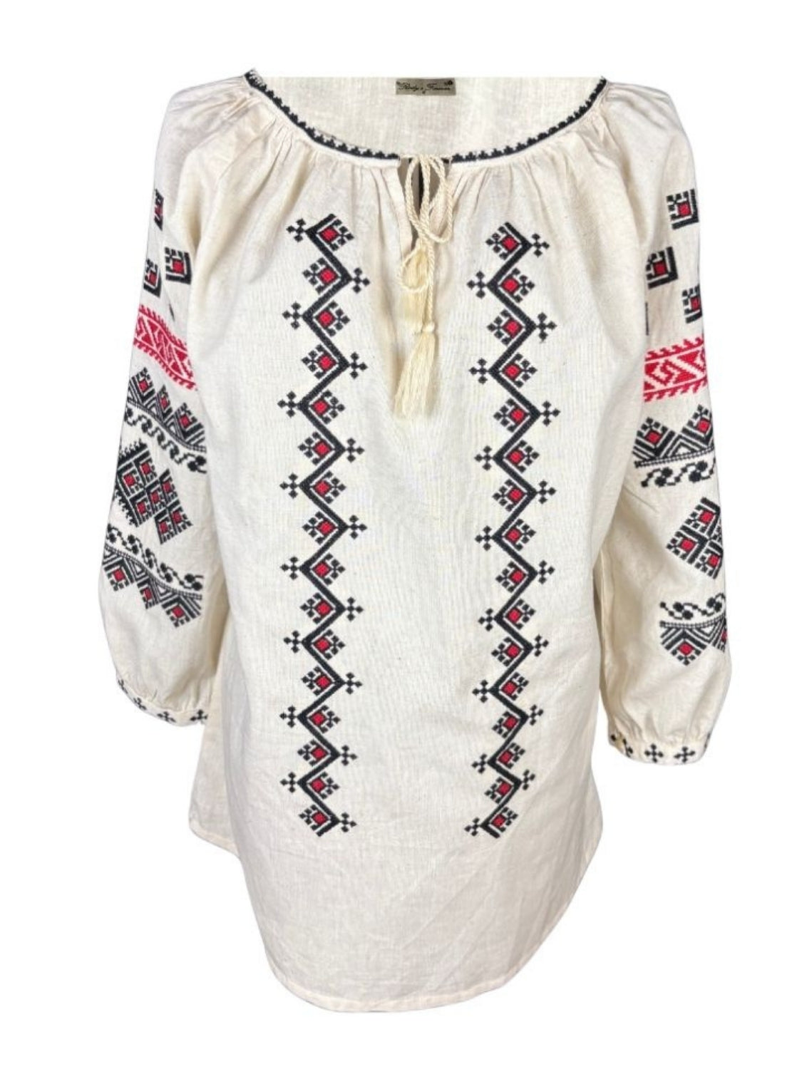 Bluza dama A26 bej/rosu