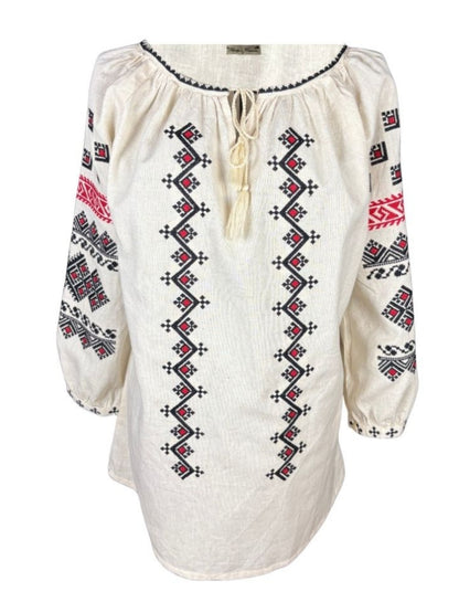 Bluza dama A26 bej/rosu