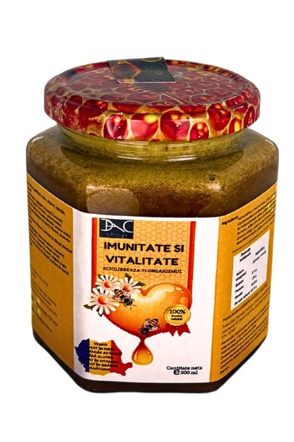 Miere DAC shop cu 16 ingrediente naturale, energizanta, 500g