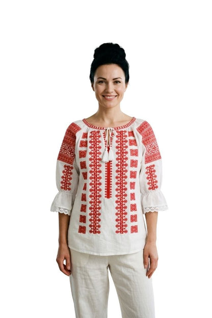 Bluza dama M26 alb optic/rosu