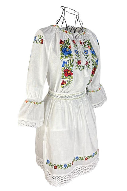 Rochie fete tip costum CPC alb/verde