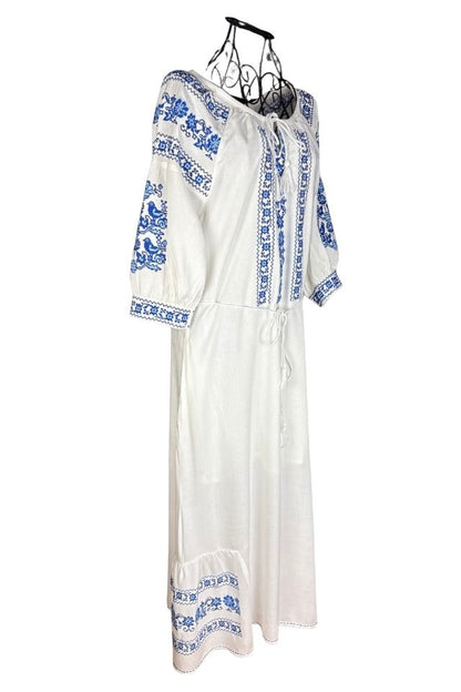 Rochie dama S25 alb/albastru