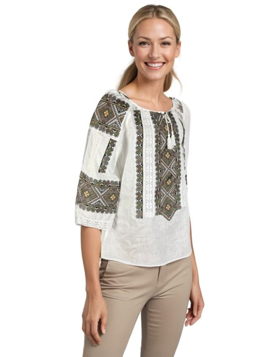 Bluza dama O25 alb/maro