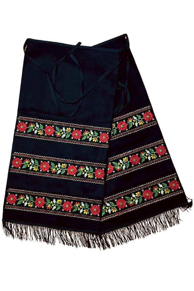 Fusta dama casual tip fota cu flori din stofa, negru, One Size INTL