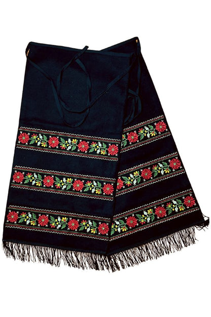 Fusta dama casual tip fota cu flori din stofa, negru, One Size INTL