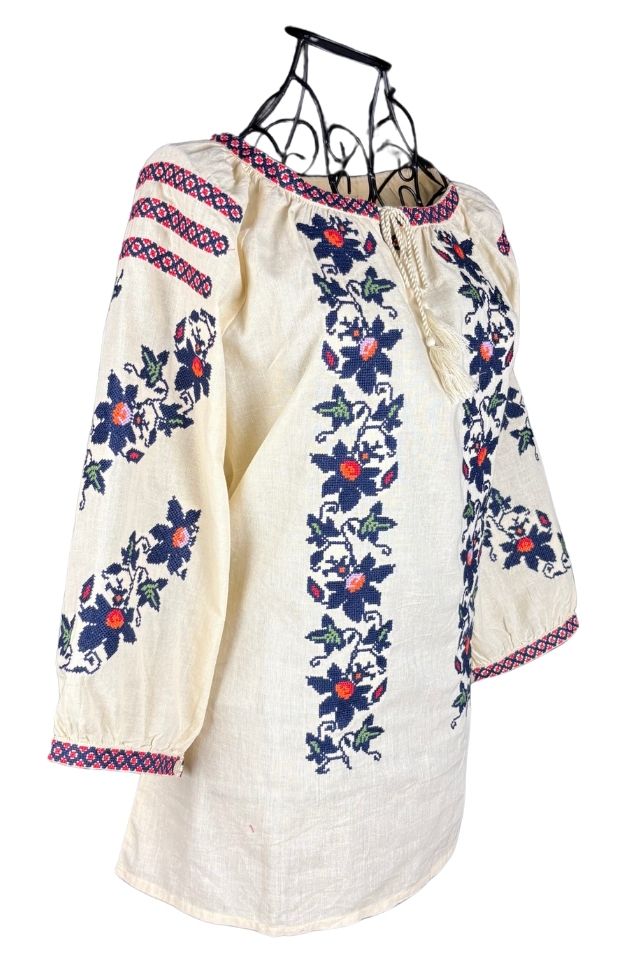 Bluza dama tip ie R256  bej/albastru