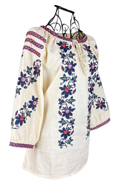Bluza dama tip ie R256  bej/albastru