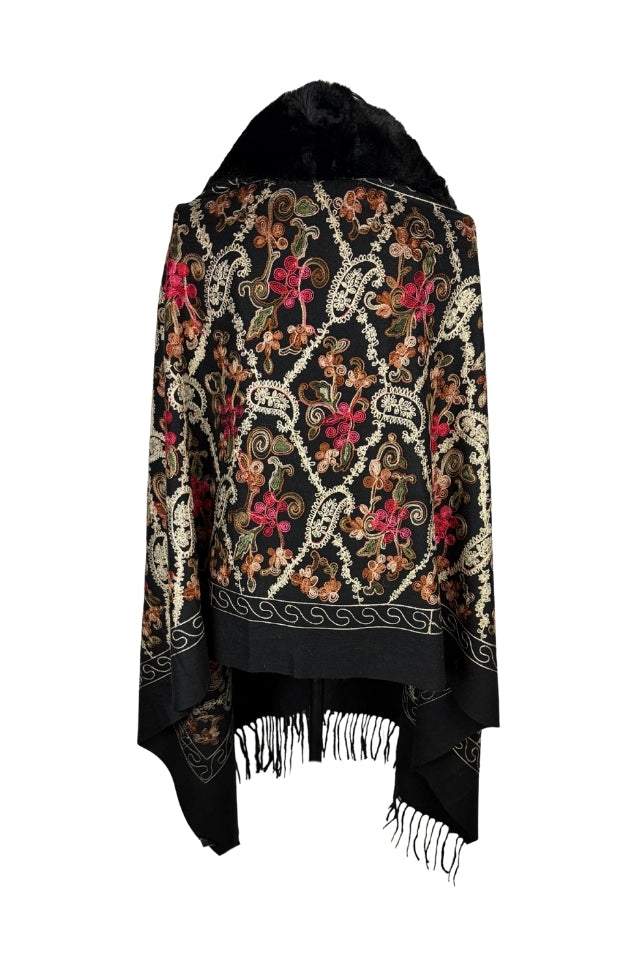 Fular dama tip poncho de lux negru