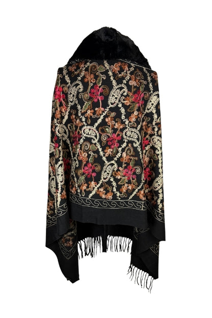 Fular dama tip poncho de lux negru