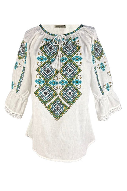 Bluza dama tip ie 257 alb/verde