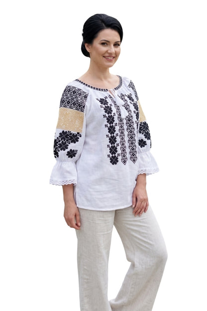 Bluza dama IU26 alb/negru