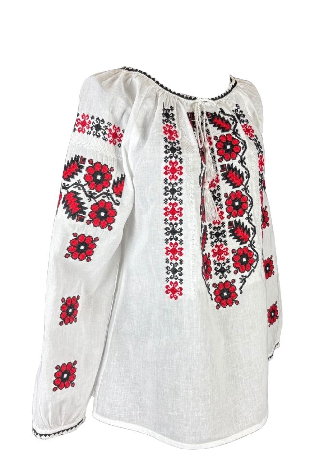 Bluza dama tip ie I26 alb/negru mahon