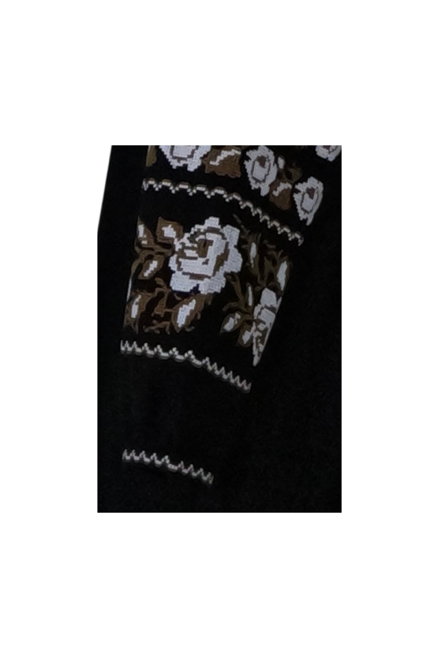 Bluza tip ie dama B2, negru antichizat/maro