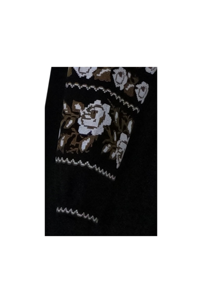 Bluza tip ie dama B2, negru antichizat/maro